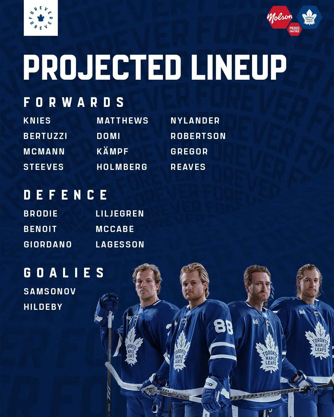 Latest Updates on Leafs Lines for the NHL Season image 1