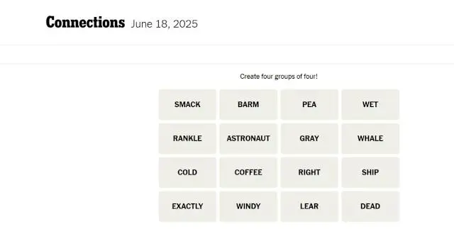 Hints and Insights for NYT Connections Puzzles on June 18