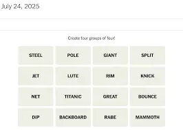 Hints for NYT Connections Puzzle – July 24