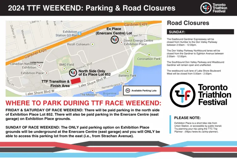Road Closures for the Toronto Triathlon Festival 2023 image 1