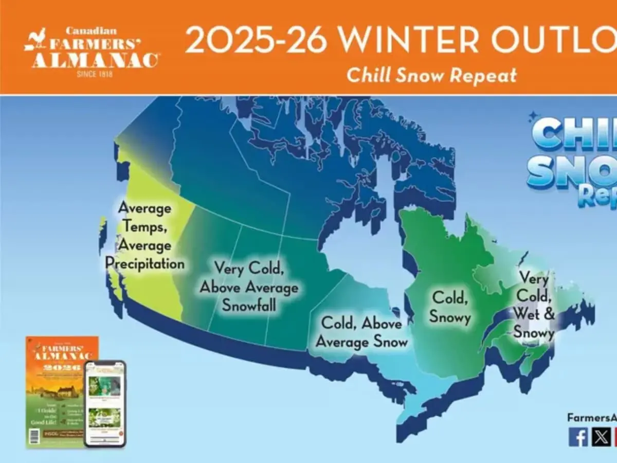 Farmers’ Almanac Winter Forecast for Canada 2023-2024