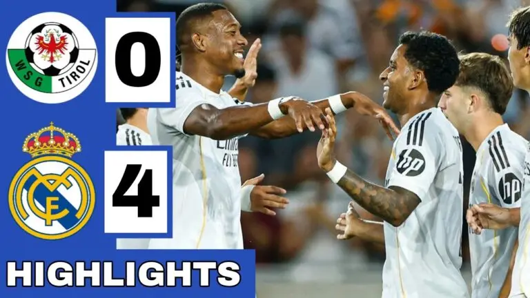 WSG Tirol vs Real Madrid: Match Highlights and Analysis