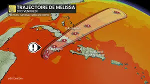 Trajectoire Prévisible de l’Ouragan Melissa en 2025