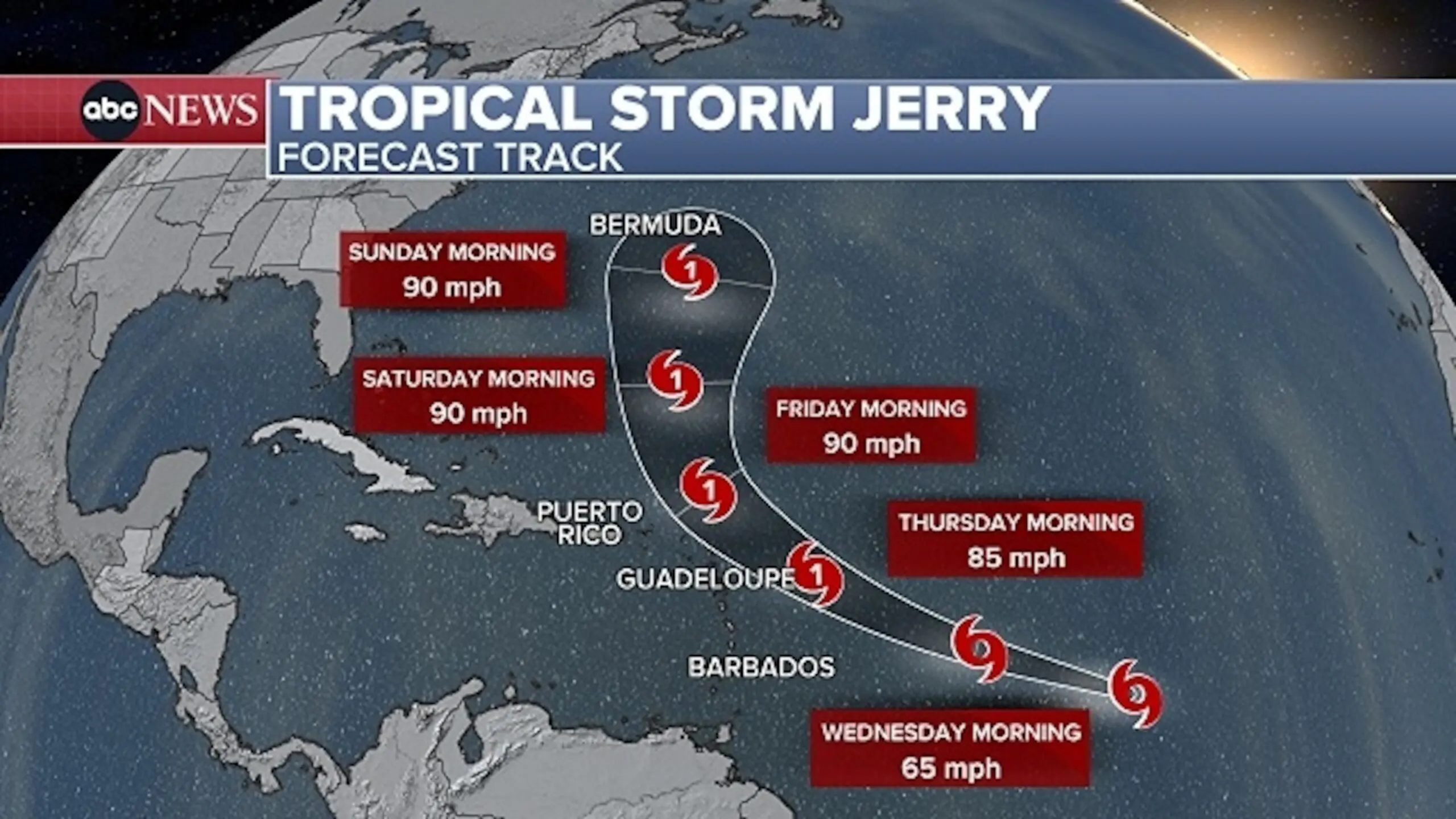 Latest Updates on Tropical Storm Jerry and Its Path image 1