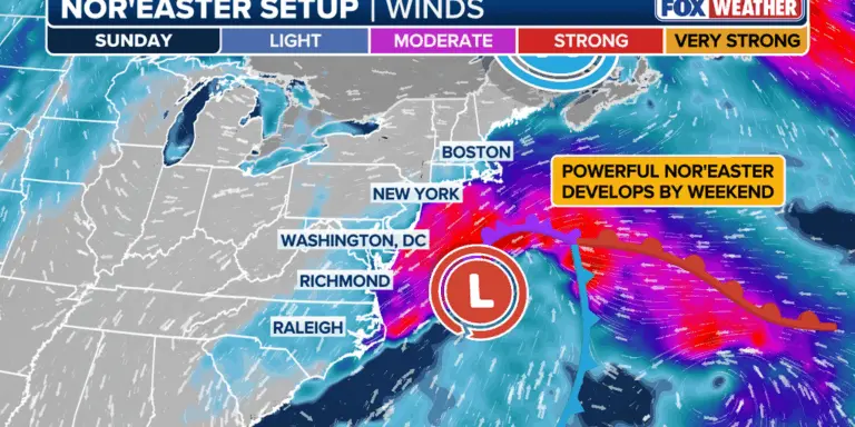 Prévisions Météo : Attente d’un Nor’Easter Impactant